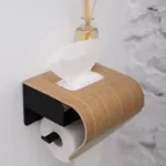 Individuell gestalteter Toilettenpapierhalter, lackierte Eiche, gebogenes Sperrholz Gyors szállítás