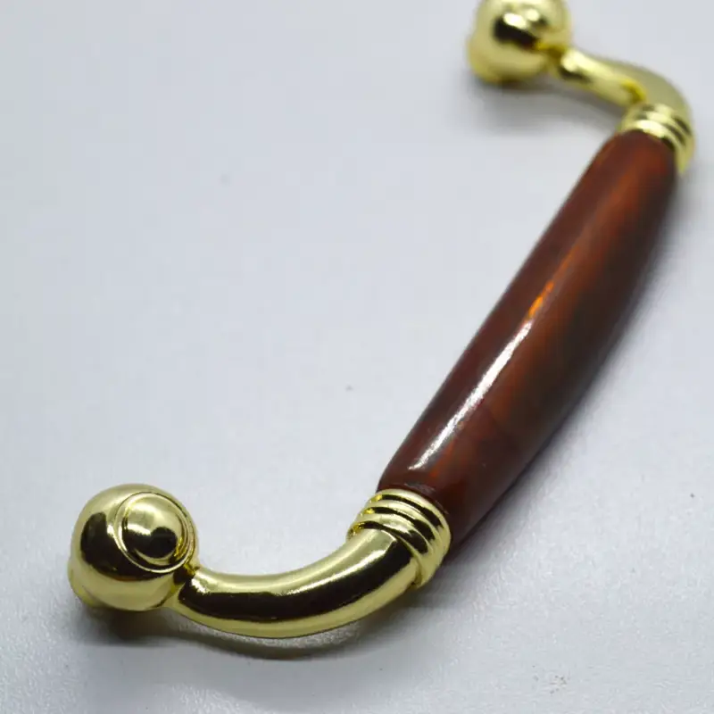 Csak ma Metall-Kunststoff-Möbelgriff, Farbe gold-braun , Bohrung 96 mm