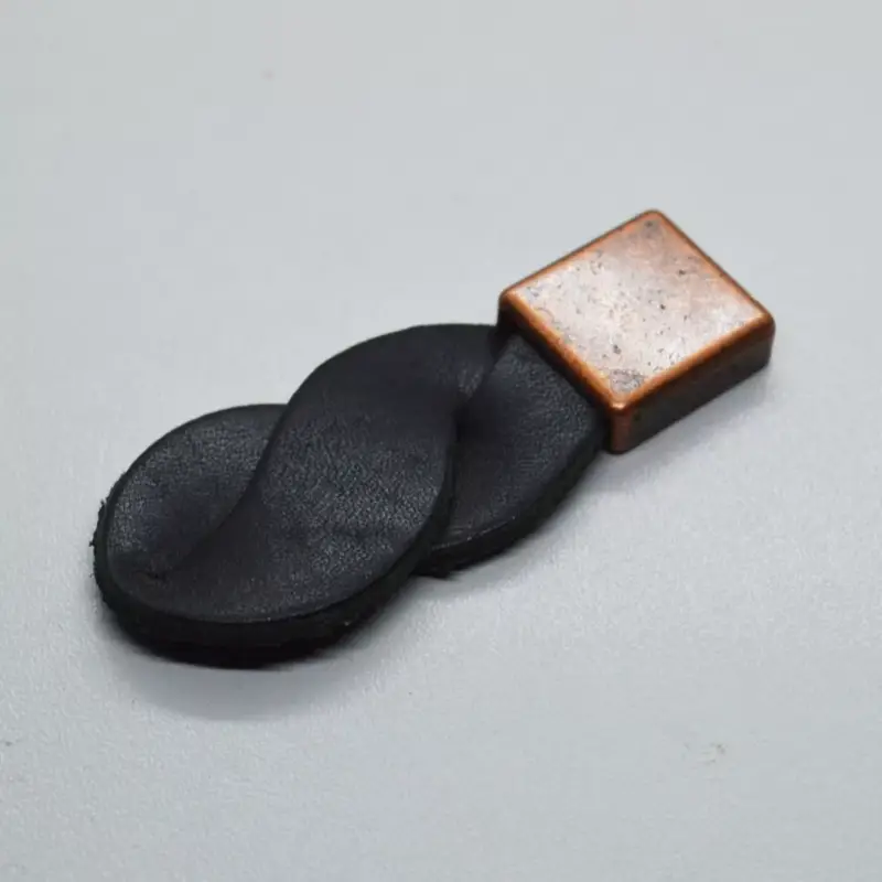 Azonnal elérhető KD003Metall- Leder Möbelknauf, Kupfer - schwarz
