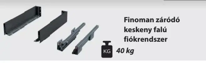 Csak ma Antracit Schmalwandiges Schubkastensystem mit Feineinzug 75/500 mm