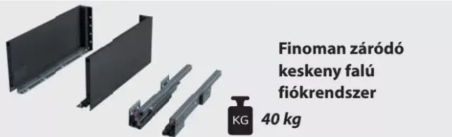 Antracit Schmalwandiges Schubkastensystem mit Feineinzug 172/450 mm Végkiárusítás