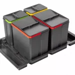 AxiSpace 800 mm, Integrierter Trennmüllbehälter, 4 Behälter, 2x15L és 2x7Lmit Deckeln Biztonságos fizetés