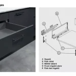 Hafele Schubladensystem mit schmalen Wänden, 135/350 mm, Farbe Matt Anthrazit Olcsó