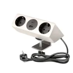 Elosztó SOFITO, gyors rögzítéssel, 2x 230V sch, USB-A+C, 1,5m kábellel, inox Prémium