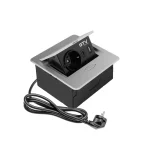Elosztó AVARO, 1x 230V sch, USB A+C, 1,5 m kábellel, ezüst Azonnali szállítás