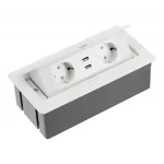 Biztonságos fizetés Elosztó SOFT, 2x 230V sch, 2x USB A, 1,5 m kábellel, fehér