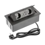Elosztó MULTISOFT, 2x 230V sch, USB-A+C, RJ45, 1,5m kábellel, fekete Azonnal elérhető