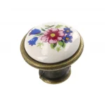 Azonnali szállítás Bútorgomb porcelán színesvirág