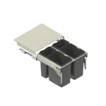 REJS szemetes függesztett 600-as, Tandem sínes, 2x7L+2x15L ezüstH=320mm Nézd meg most
