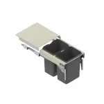 REJS szemetes függesztett 600/400 rövid, Tandem sínes, 2x15L ezüst H=320mm Outlet