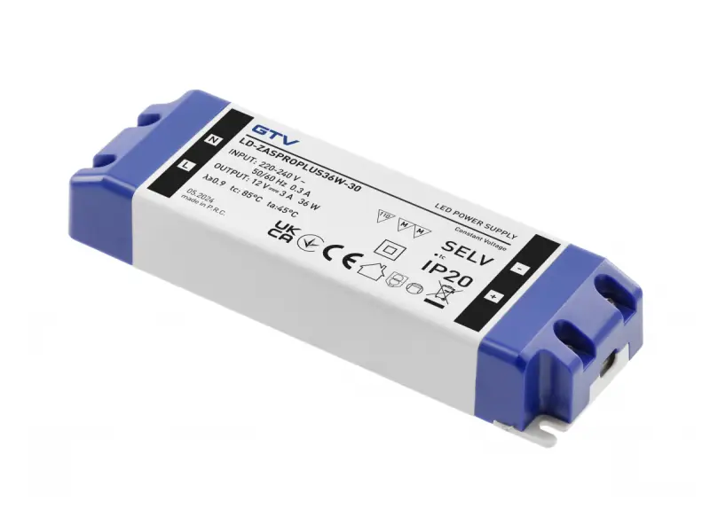 Olcsó LED trafó PRO 220/12V IP20 36W - 147x48x24 mm