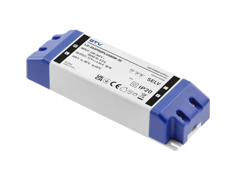 LED trafó PRO 220/12V IP20 80W - 170x57x32 mm Csak ma