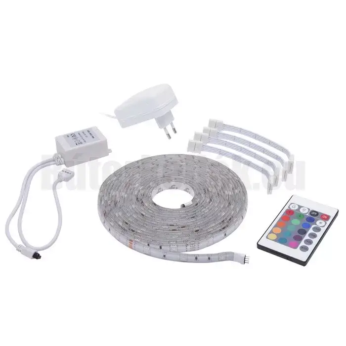 Led-es szalag szett RGB Kültéri - Távirányítóval + Trafóval szines 5fm Kedvezményes ár