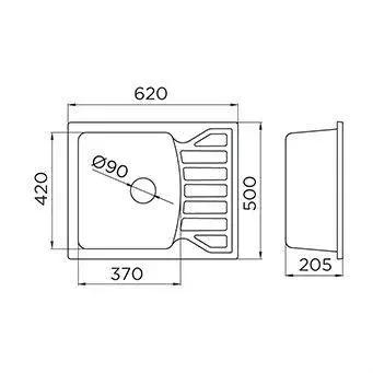 Quadro M XGranit Bézs mosogató 620x500/190mm 144120 Bestseller