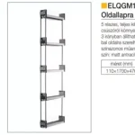 Fémrács ELQGM155SXE 5 részes Balos oldallapra szerelhető 110×1700×476mm ANTRACIT Szezonális akció