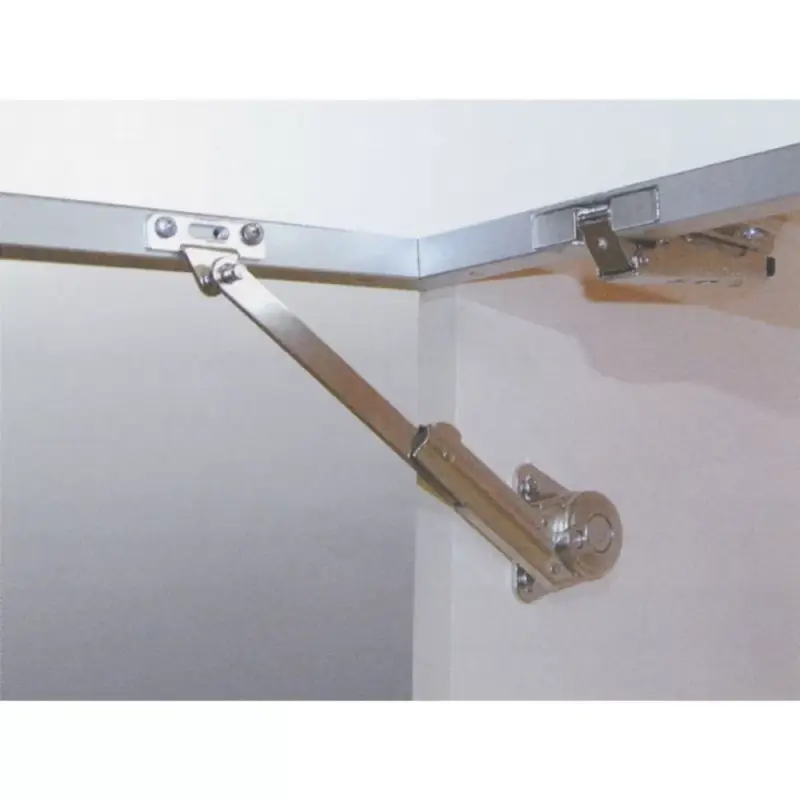 Végkiárusítás Felnyíló alukeretes ajtó vasalat + frontrögzítő, NSD 35 Jobbos csillapított, nikkelezett
