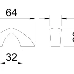 Bútorfogantyú 0618-64 32mm Fehér Akciós ár