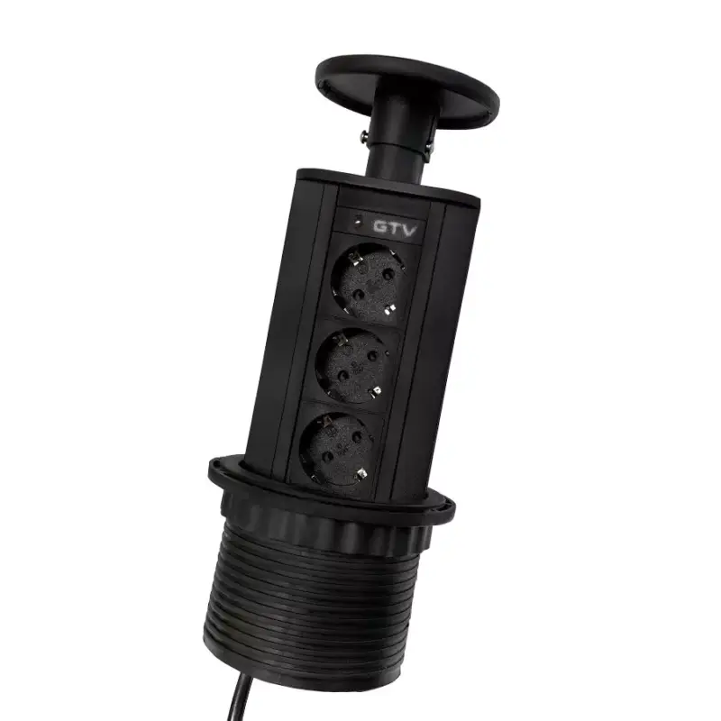 Szuper ajánlat Konnektor Munkalapba süllyeszthető Fekete 3x220V 130x220mm