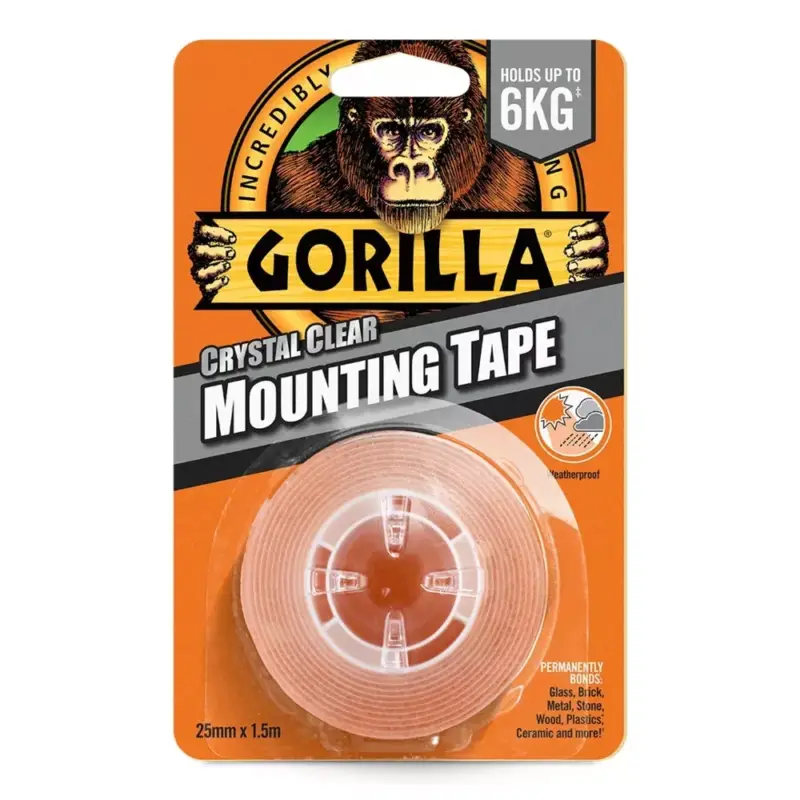 Gorilla Mounting Tape Kristálytiszta Kétoldalas Ragasztószalag 2,54cm x 1,52m Nézd meg most