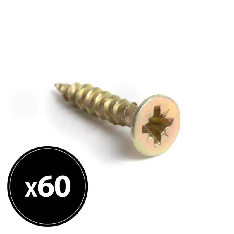 Forgácslap csavar - sárga - 4 x 30 mm - 60 db / csomag Újdonság