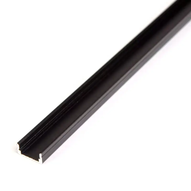 LED aluminium profil sín - 2000 x 17 x 8 mm - U profil - fekete Exkluzív ajánlat