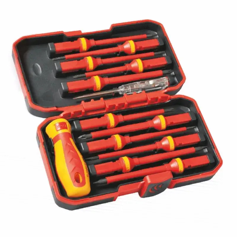 Kiárusítás Csavarhúzó készlet 1000V 13db/készlet, CSERÉLHETŐ BETÉTTEL (STI1290), Stilo