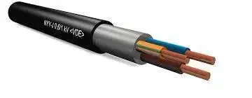 PVC szigetelésű földkábel réz vezetővel NYY-J 3x4 mm2/vágható/ Szuper akció