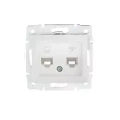 Árengedmény Kanlux 24757 DOMO 01-1430-002 fehér adatcsatlakozó aljzat (RJ45 Cat 5e+RJ11)