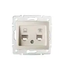 Outlet Kanlux 24816 DOMO 01-1430-003 krém adatcsatlakozó aljzat (RJ45 Cat 5e+RJ11)