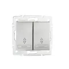 Kedvezmény Kanlux 24837 DOMO 01-1060-243 ezüst dupla alternatív kapcsoló