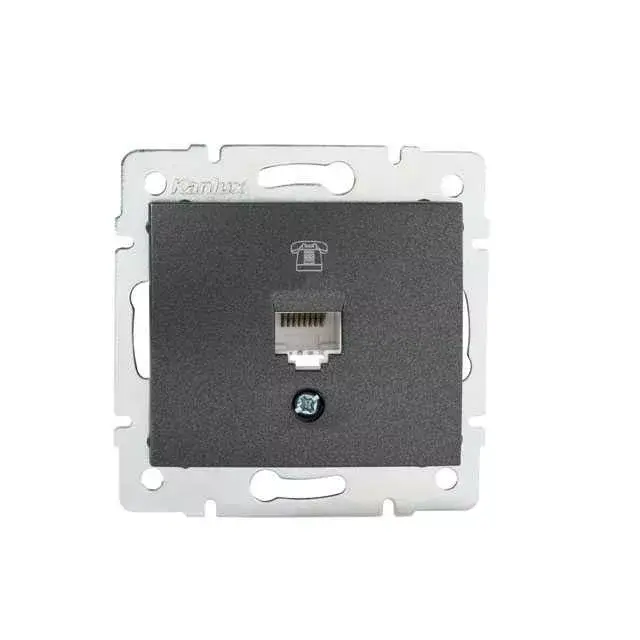 Outlet Kanlux 24928 DOMO 01-1370-041 grafit telefon csatlakozó aljzat (RJ11)
