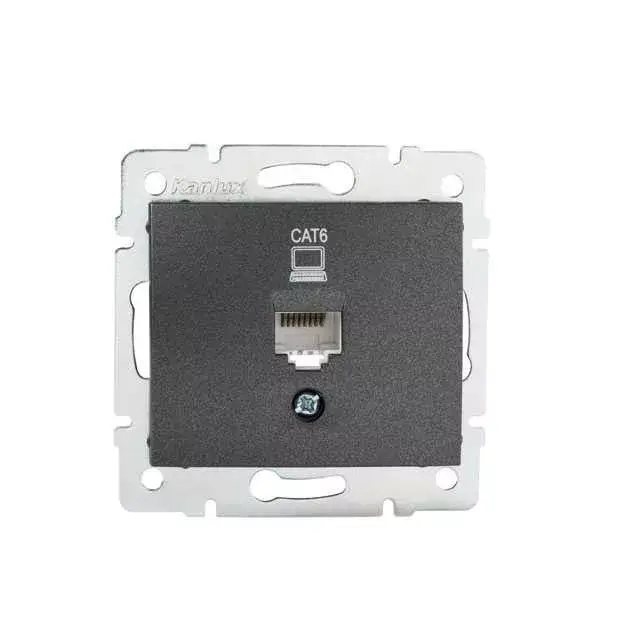 Népszerű Kanlux 24931 DOMO 01-1400-041 grafit adatcsatlakozó aljzat (RJ45 Cat 6 Jack)