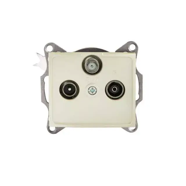 Prémium Kanlux 24983 DOMO 01-1340-030 gyönyház antenna csatlakozó SAT/TV/R aljzat, átmenő