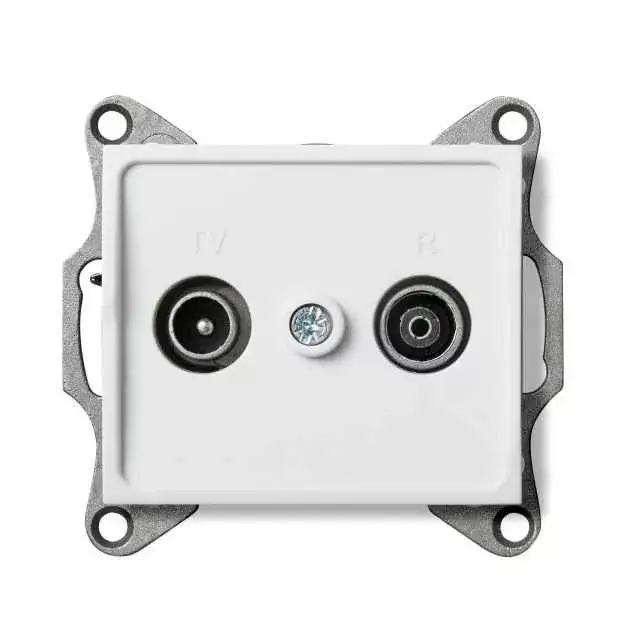 Kanlux 25100 LOGI 02-1320-002 fehér antenna csatlakozó TV/FM aljzat, átmenő Exkluzív ajánlat