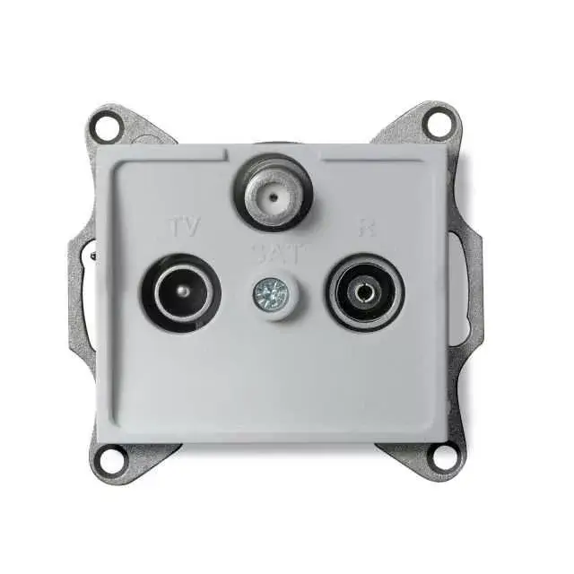 Kanlux 25221 LOGI 02-1350-043 ezüst antenna csatlakozó TV/R/SAT aljzat végzáró Akció