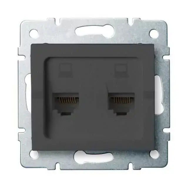 Kanlux 25288 LOGI 02-1420-041 grafit dupla adatcsatlakozó aljzat, független (2xRJ45 Cat 6 Jack) Outlet