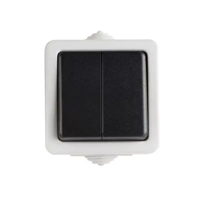 Biztonságos fizetés Kanlux 25352 TEKNO 05-1028-143 fekete kettős váltókapcsoló IP54