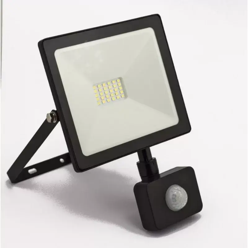 DEL1447 Reflektor 20W LED, 1600lm, 200-240VAC, IP65, 4000K, 120 fok, 30x SMD2835 LED, lapos, fekete, mozgásérzékelővel, 150*127*35mm, alumínium SLIM Rendeld meg most