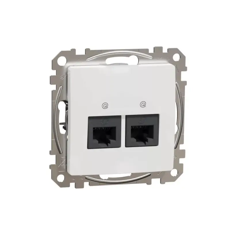 ÚJ SEDNA 2xRJ45 Cat6 UTP aljzat, fehér Schneider SDD111462 Akciós ár