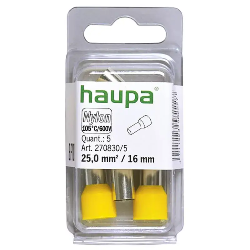 Ajánlat HAUPA Érvéghüvely szigetelt 25/16 sárga 270830/5 SmallPack Haupa (5db/bliszter)