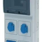 Népszerű ACQUA doboz 8 modul - 2db házt. aljzat - 2db 2P+F 16A ipari alj (23230) IP44, 6502, Famatel S.A