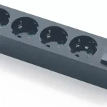 Földelt szerelhető elosztó négyes, kapcsolóval, fekete, 16A-250V, 2528-N, Famatel S.A Outlet