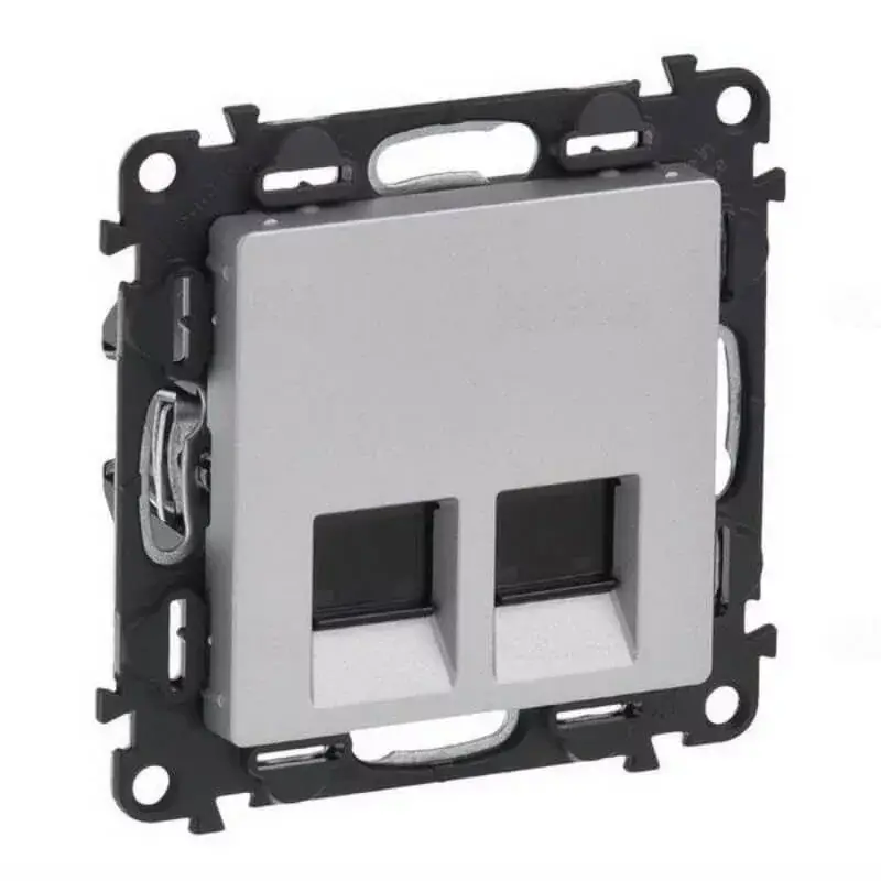 Akciós ár Legrand Valena Life 2xRJ45 Cat. 6 UTP csatlakozóaljzatalumínium, Legrand 753343