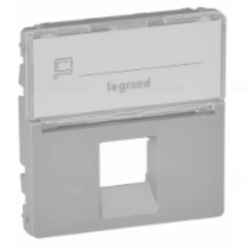 Outlet Legrand Valena Life 1xRJ45 csatlakozóaljzat burkolat, címketartóval alumínium, Legrand 755472