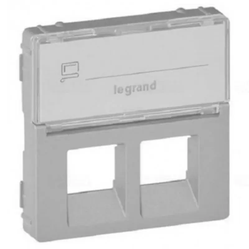 Legrand Valena Life 2xRJ45 csatlakozóaljzat burkolat, címketartóval alumínium, Legrand 755482 Kiárusítás