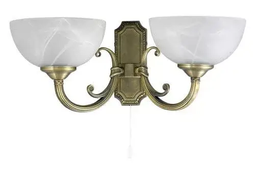Azonnal elérhető Rábalux 8542 Marlene Beltéri Fali lámpa bronz-fehér alabástrom üveg E14 2x MAX 40, IP20