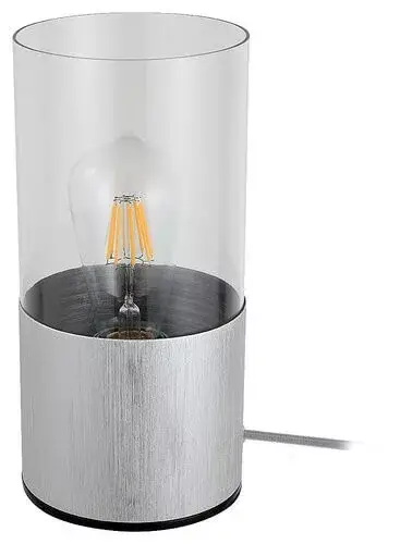 Rábalux 3153 Zelkova Beltéri Asztali lámpa súrolt alumínium-átlátszó E27 1x MAX 40, IP20 Bestseller