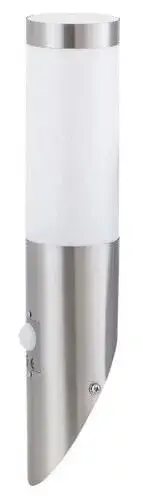 Rábalux 8266 Inox torch Kültéri fali lámpa szatin króm-fehér E27 1x MAX 25, IP44 Vásárlói kedvenc
