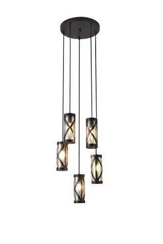 Rábalux 5340 Oberon Beltéri Függeszték barna-borostyán E14 5x MAX 40, IP20 Kedvezményes ár