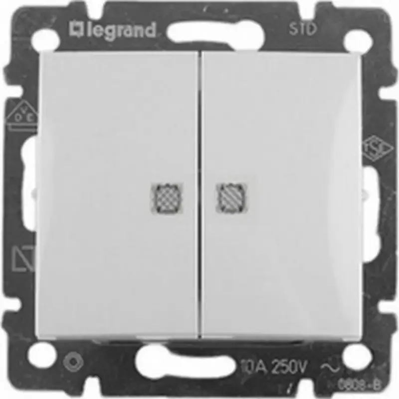Legkelendőbb Legrand Valena csillárkapcsoló két ellenőrzőfénnyel, fehér Legrand 774213